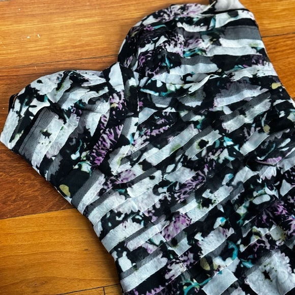 BCBG Strapless Floral Floor Length Dress - Picture 3 of 4